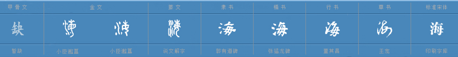 甲骨文字典丨海